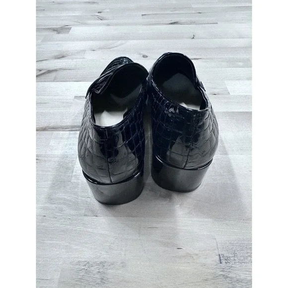 Vince Camuto Adealia Women's Croc Patent Leather Black Loafer Sz 8.5 - Picture 4 of 8